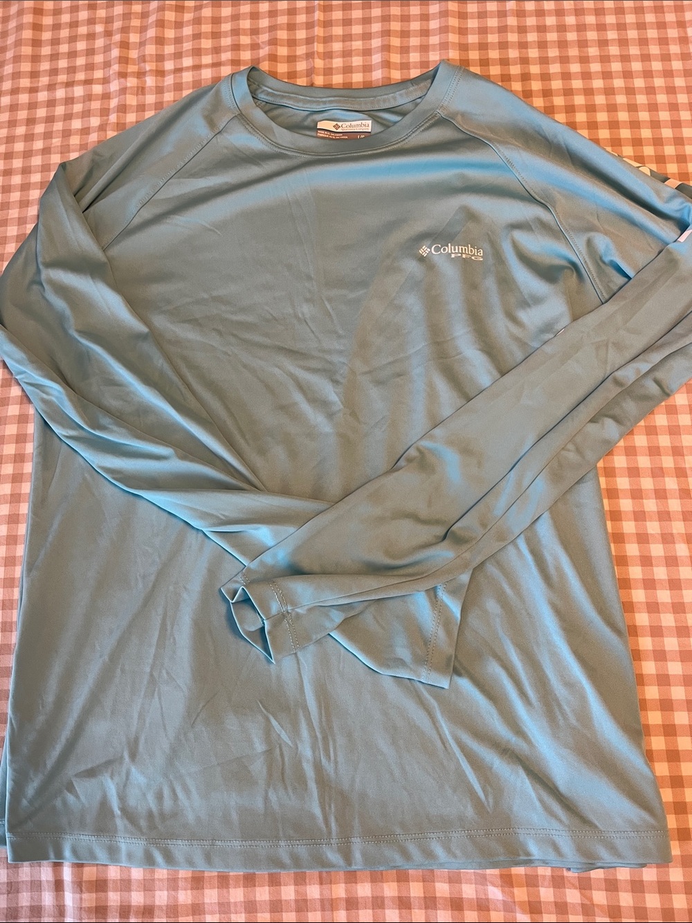 Columbia PFG Light Blue Long-Sleeve Performance Tee